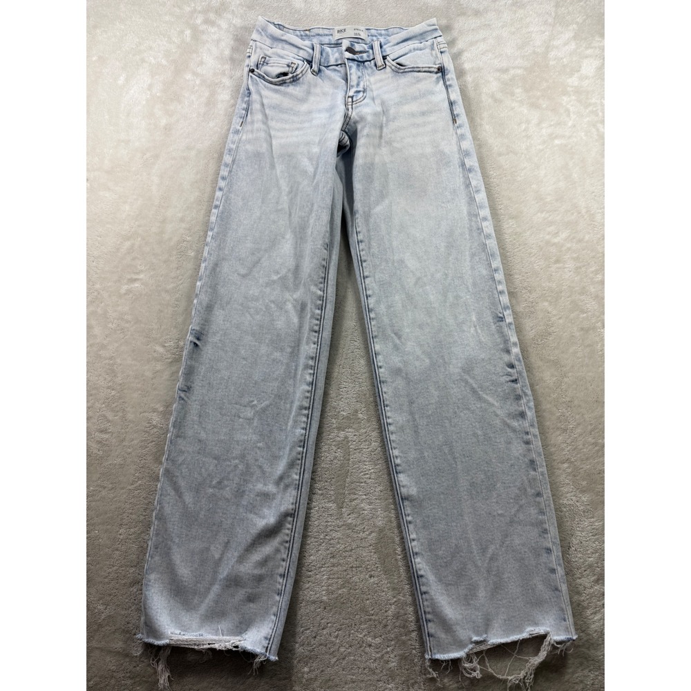 BKE Womens Stella Low Rise Wide Leg Light Wash Jeans 24x30 Meas: 24x32.5